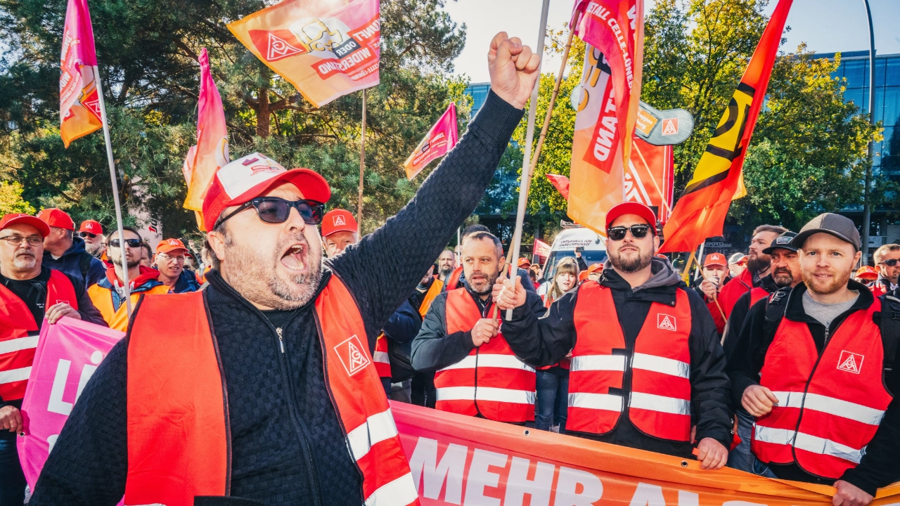 Demonstration gegen Abbau bei Jungheinrich in Hamburg