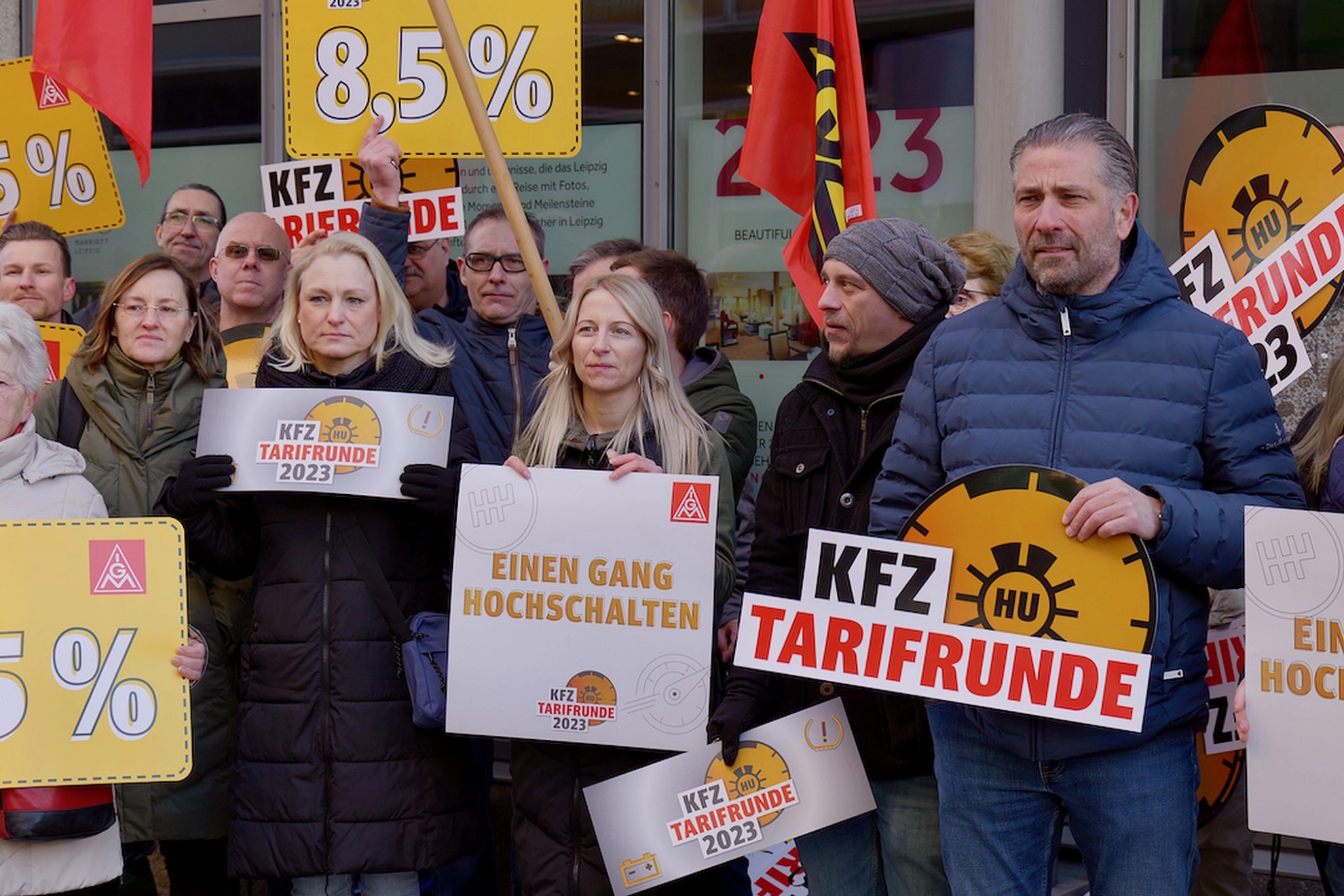 Kfz-Tarifrunde, Aktion zur ersten Verhandlung in Leipzig am 16.03.2023