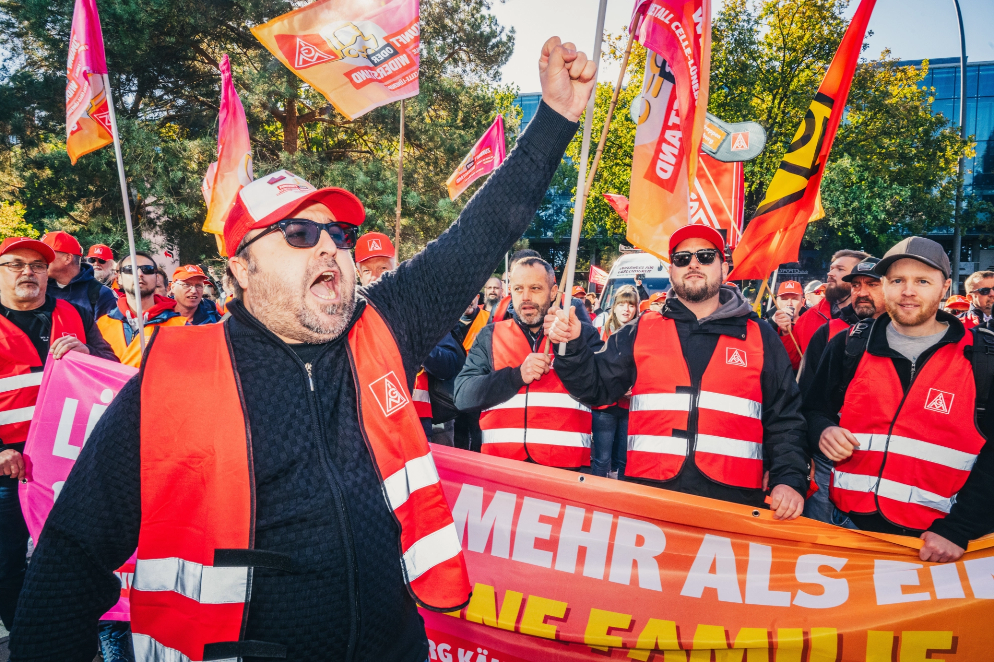 Demonstration gegen Abbau bei Jungheinrich in Hamburg