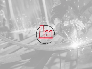 Icon zur Bundestagswahl zum Thema Zukunft der Industrie.