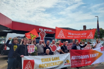 Warnstreik: Leere Hallen beim Autohaus DÜRKOP
