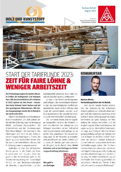 2023-08-31, mn: Start der Tarifrunde 2023: Zeit für faire Löhne und weniger Arbeitszeit (LSA)