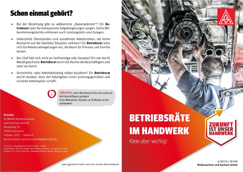 Flyer Betriebsräte im Handwerk