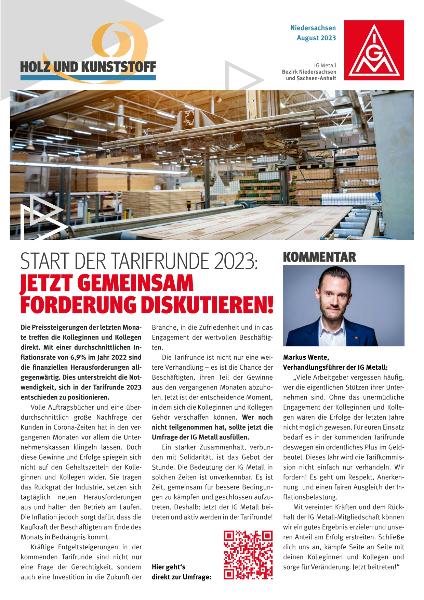 2023-08-31, mn: Start der Tarifrunde 2023: Zeit für faire Löhne und weniger Arbeitszeit (Nds)