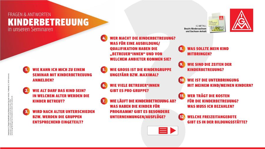 E-Paper zur Kinderbetreuung bei unseren Seminaren
